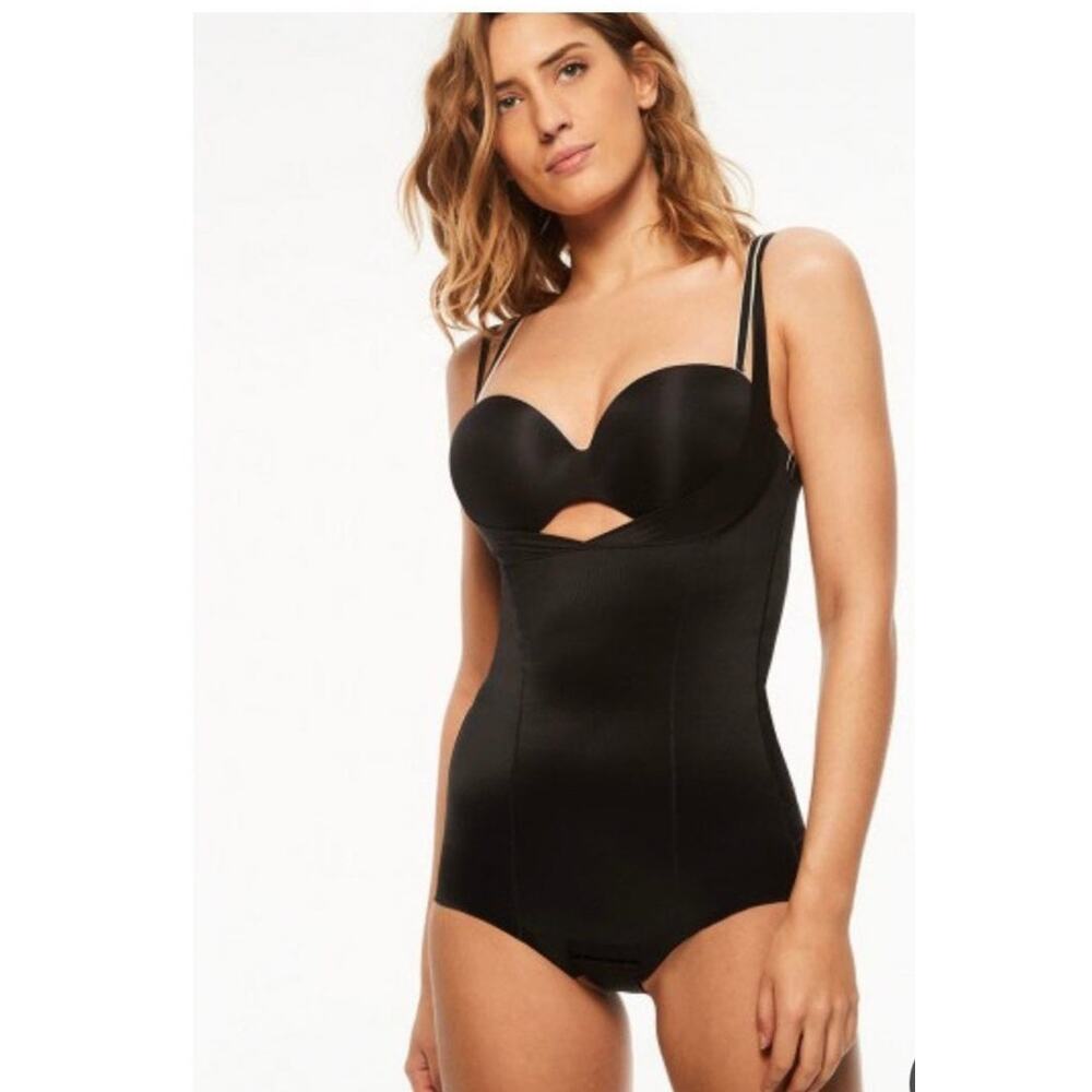 NWT Chantelle Open Bust Shaping Bodysuit black size XXL Sculpting Shapewear